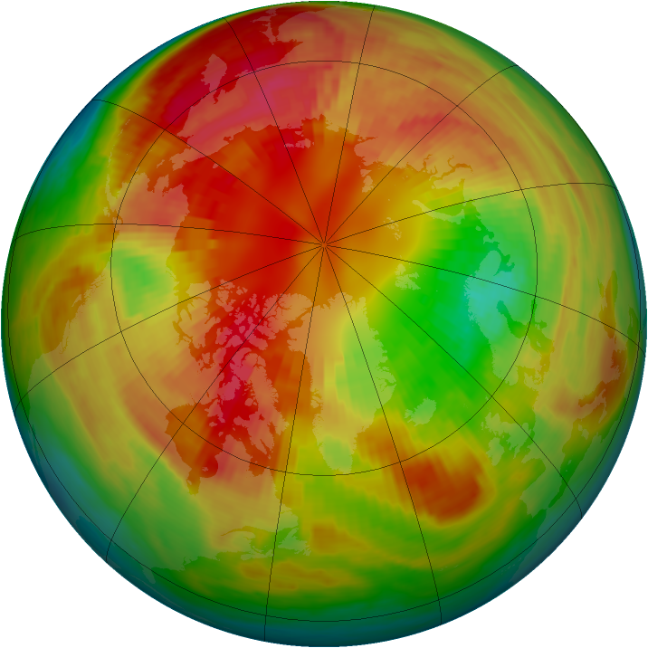 Arctic ozone map for 27 February 1981